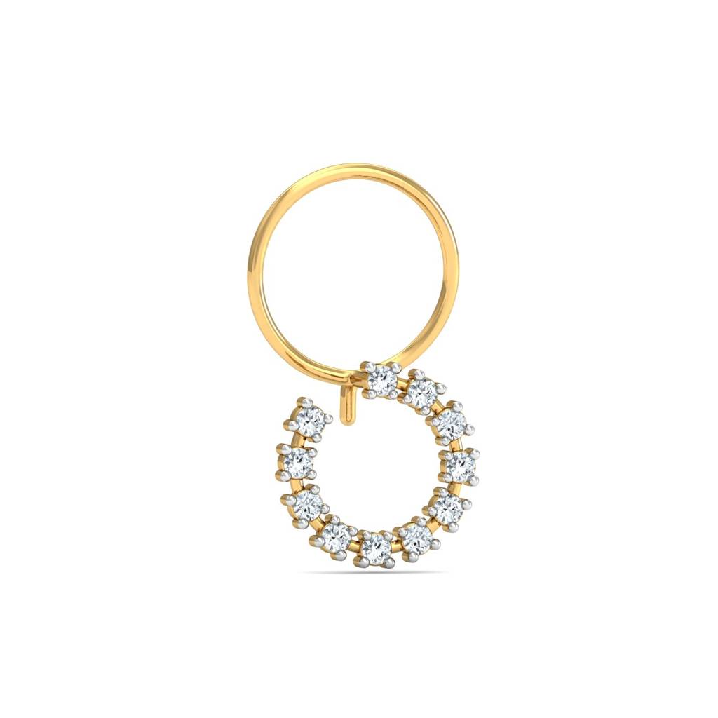 KuberBox 18K Yellow Gold Aureole Nose Pin
