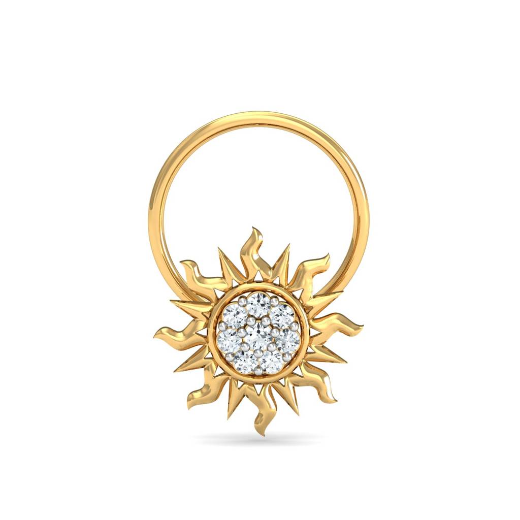 KuberBox 18K Yellow Gold Sunshine Nose Wire