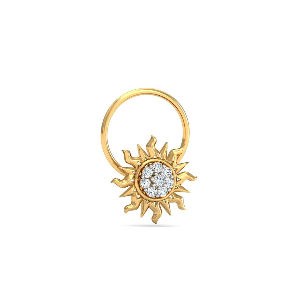 KuberBox 18K Yellow Gold Sunshine Nose Wire