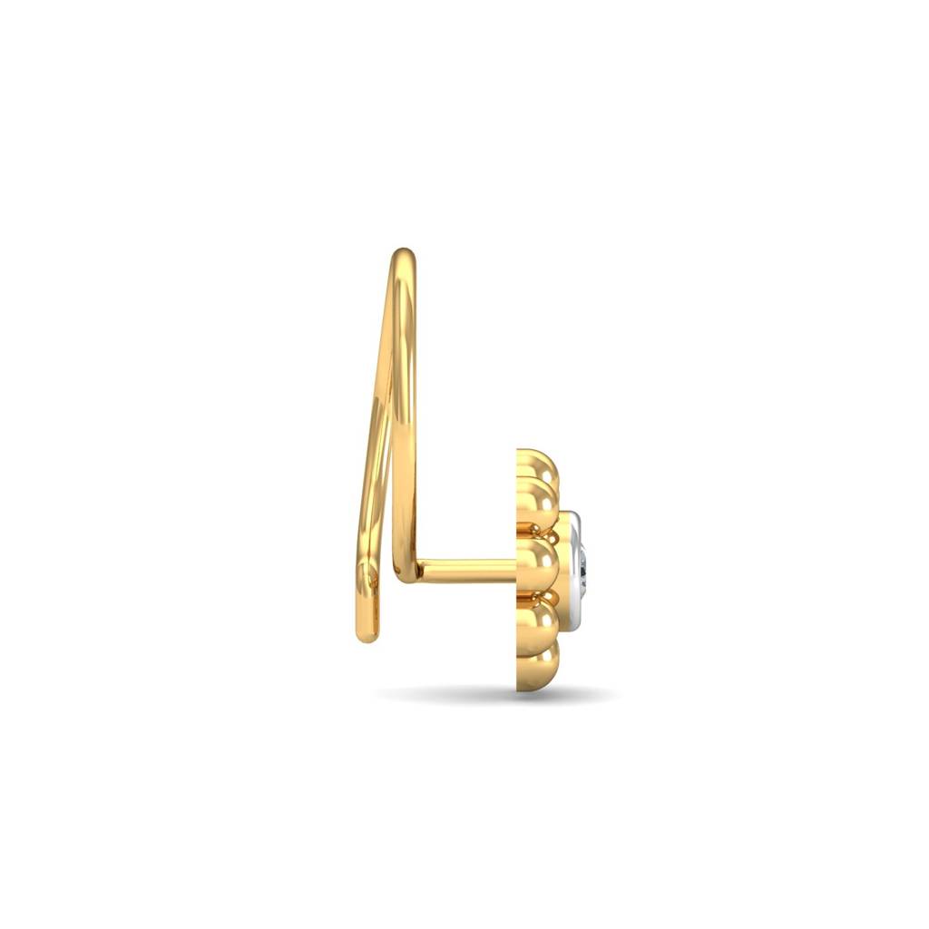KuberBox 18K Yellow Gold Aureate Beads Nose Pin