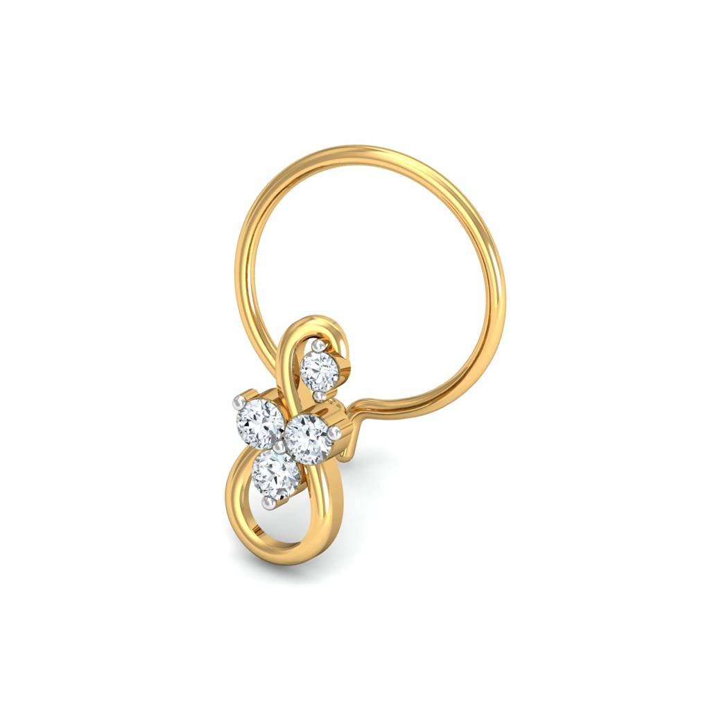 KuberBox 18K Yellow Gold Cookoo Motif Nose Pin