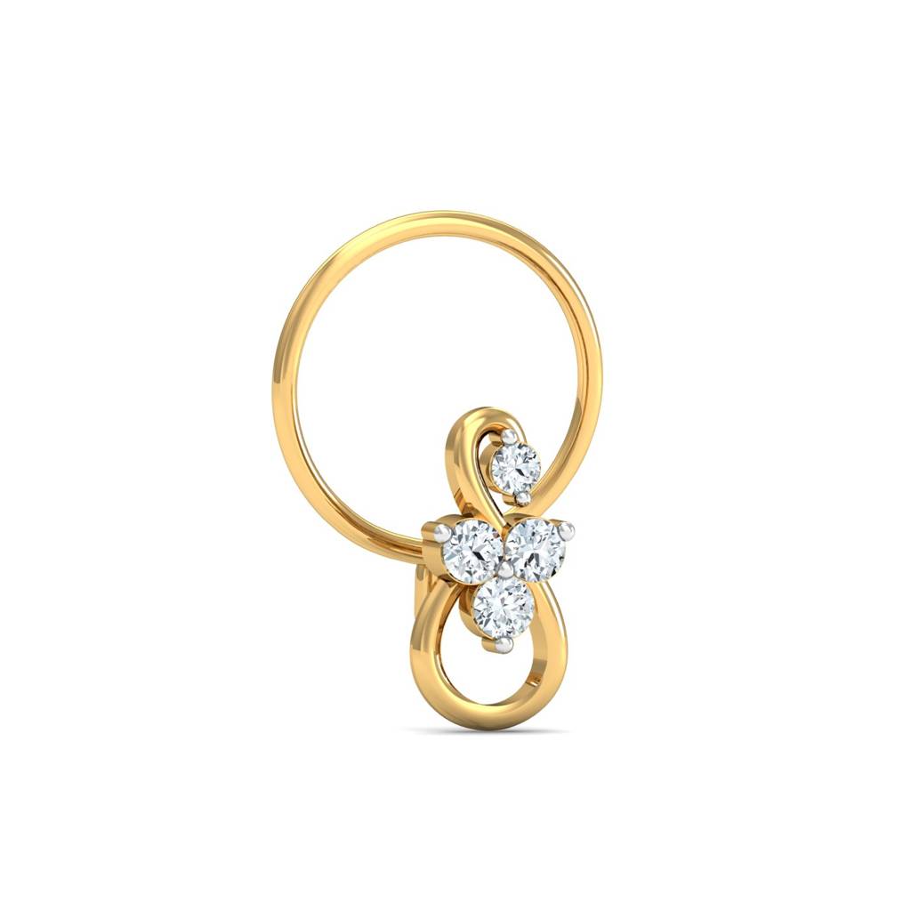 KuberBox 18K Yellow Gold Cookoo Motif Nose Pin
