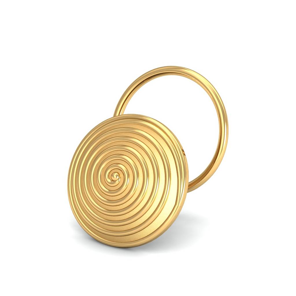 KuberBox 18K Yellow Gold Spiral Gold Nose Pin