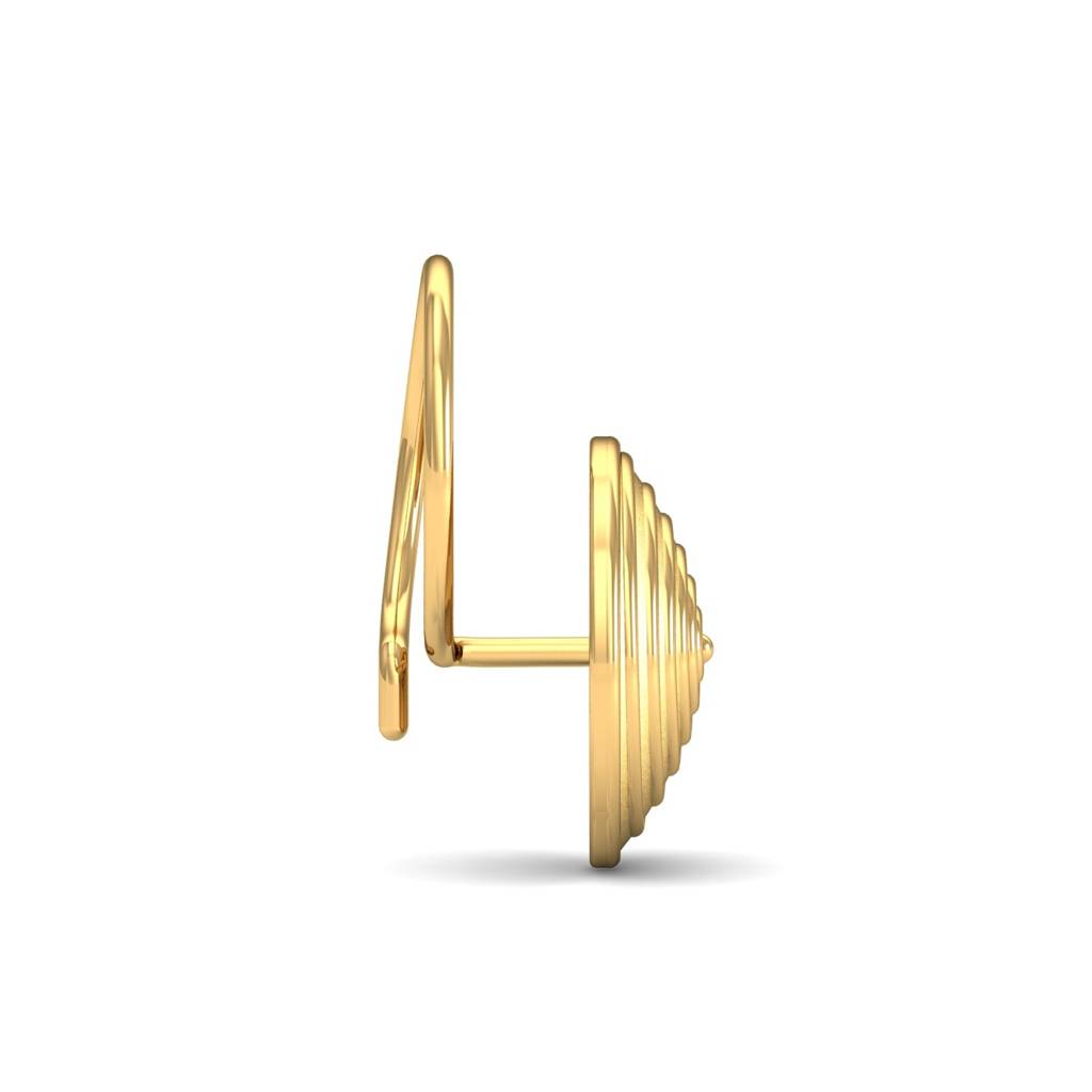 KuberBox 18K Yellow Gold Spiral Gold Nose Pin