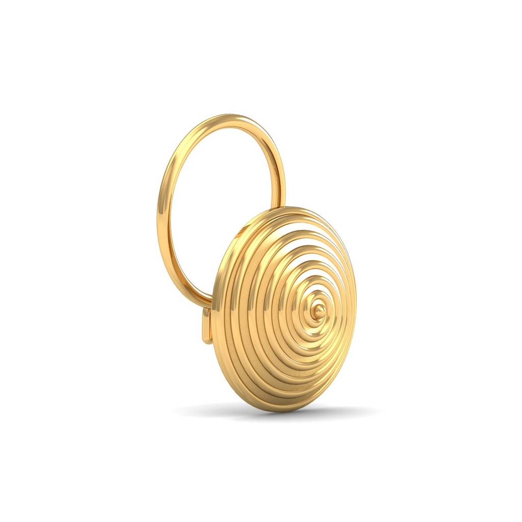 KuberBox 18K Yellow Gold Spiral Gold Nose Pin