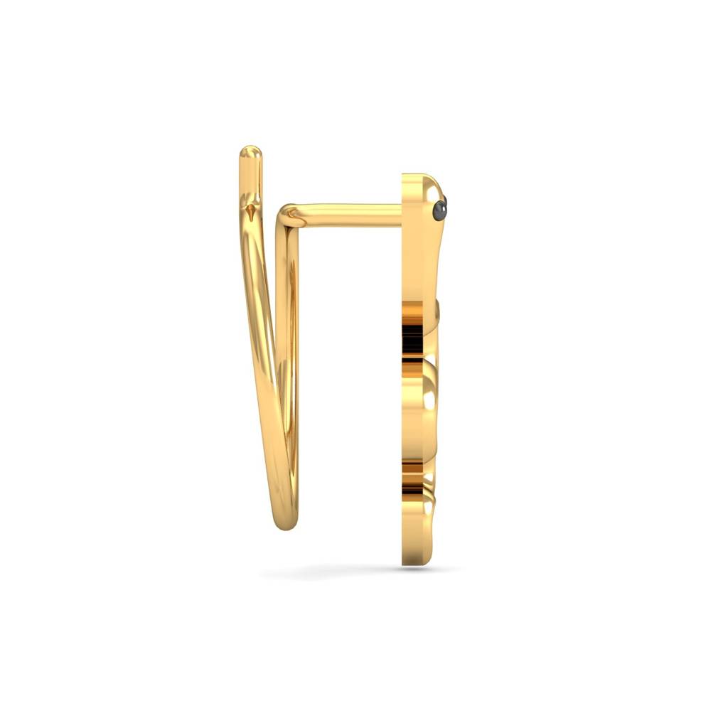 KuberBox 18K Yellow Gold Serpentine Gold Nose Pin