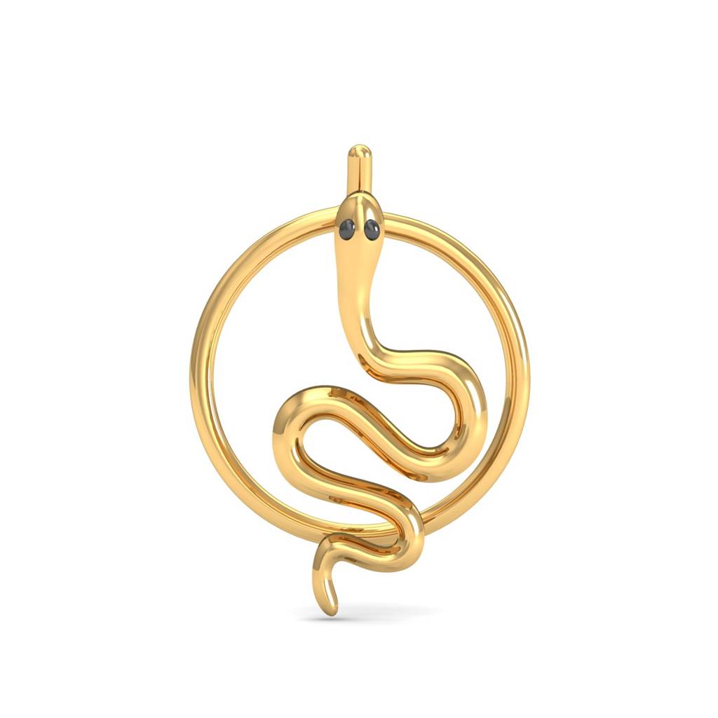 KuberBox 18K Yellow Gold Serpentine Gold Nose Pin