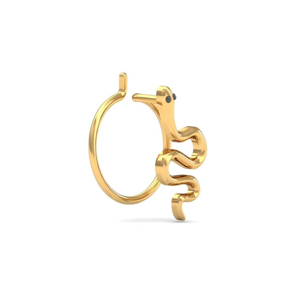 KuberBox 18K Yellow Gold Serpentine Gold Nose Pin