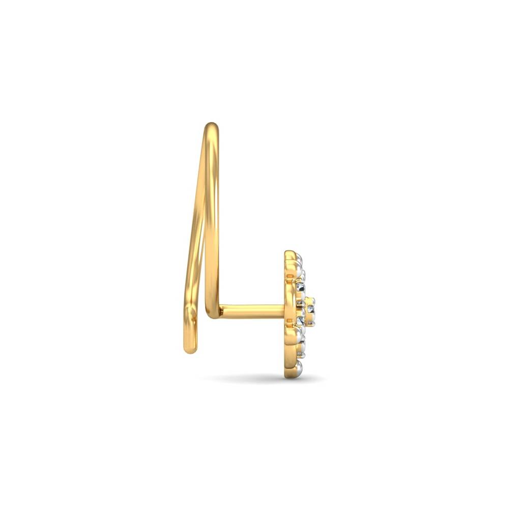 KuberBox 18K Yellow Gold Haisley Diamond Nose Pin
