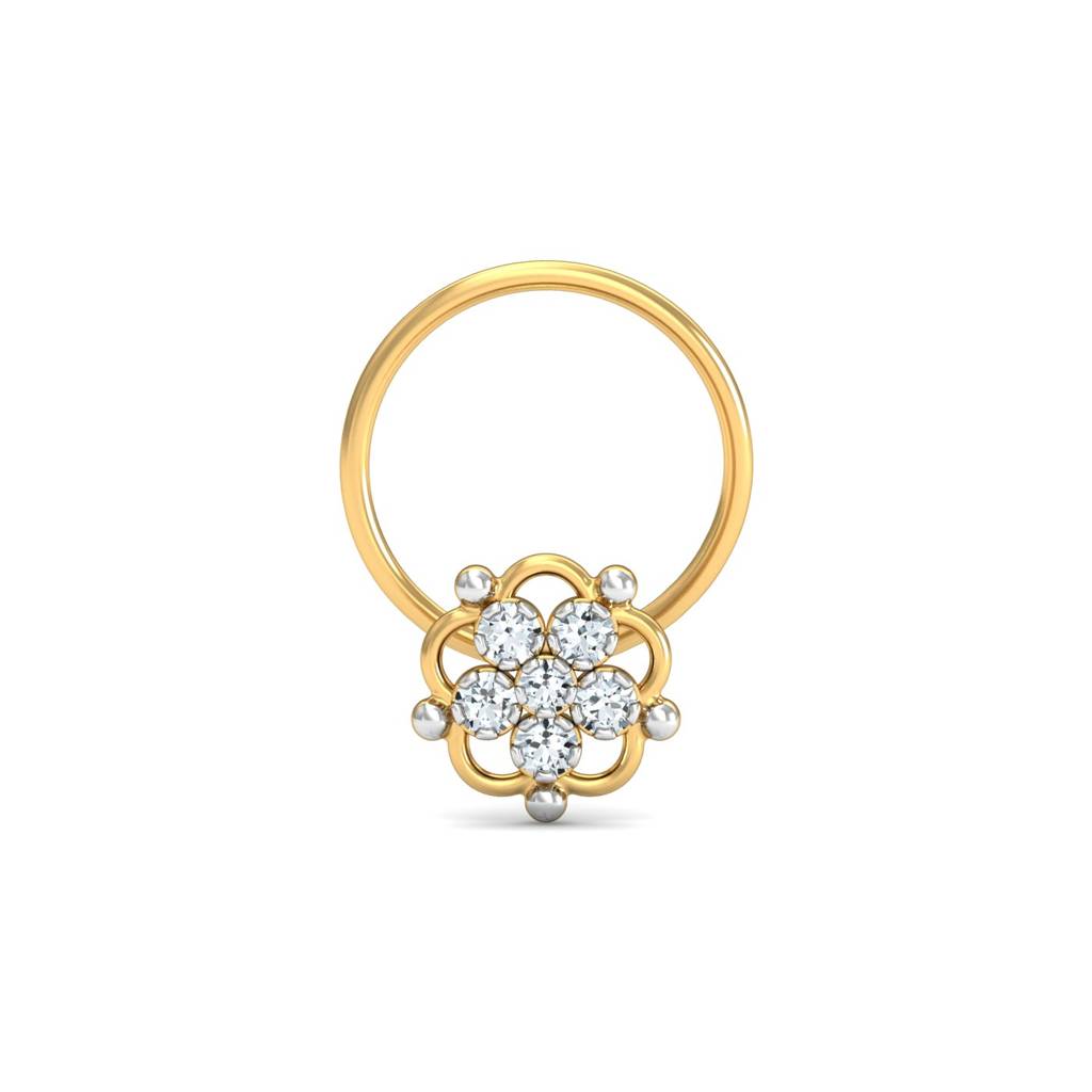 KuberBox 18K Yellow Gold Haisley Diamond Nose Pin