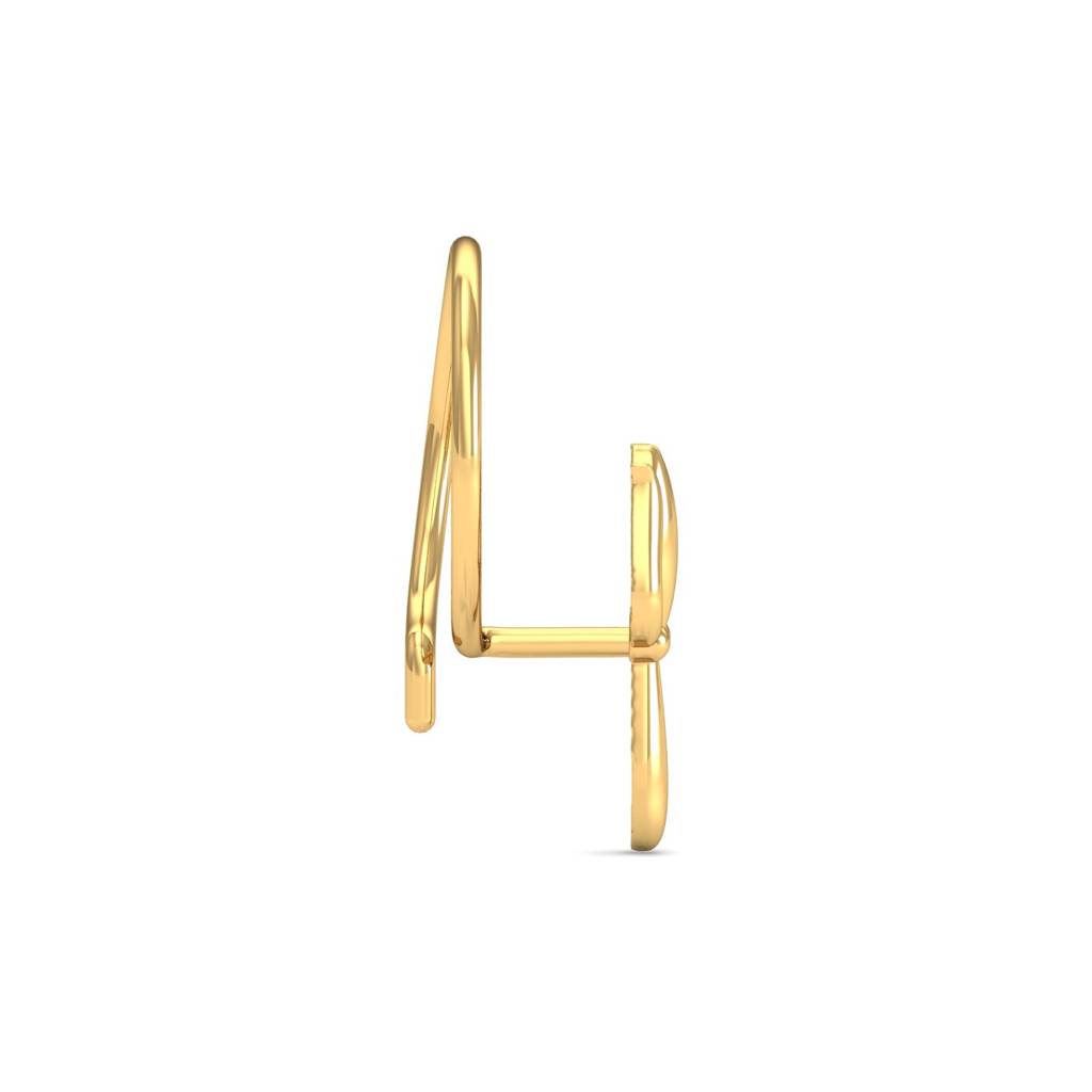 KuberBox 18K Yellow Gold Trident Gold Nose Pin