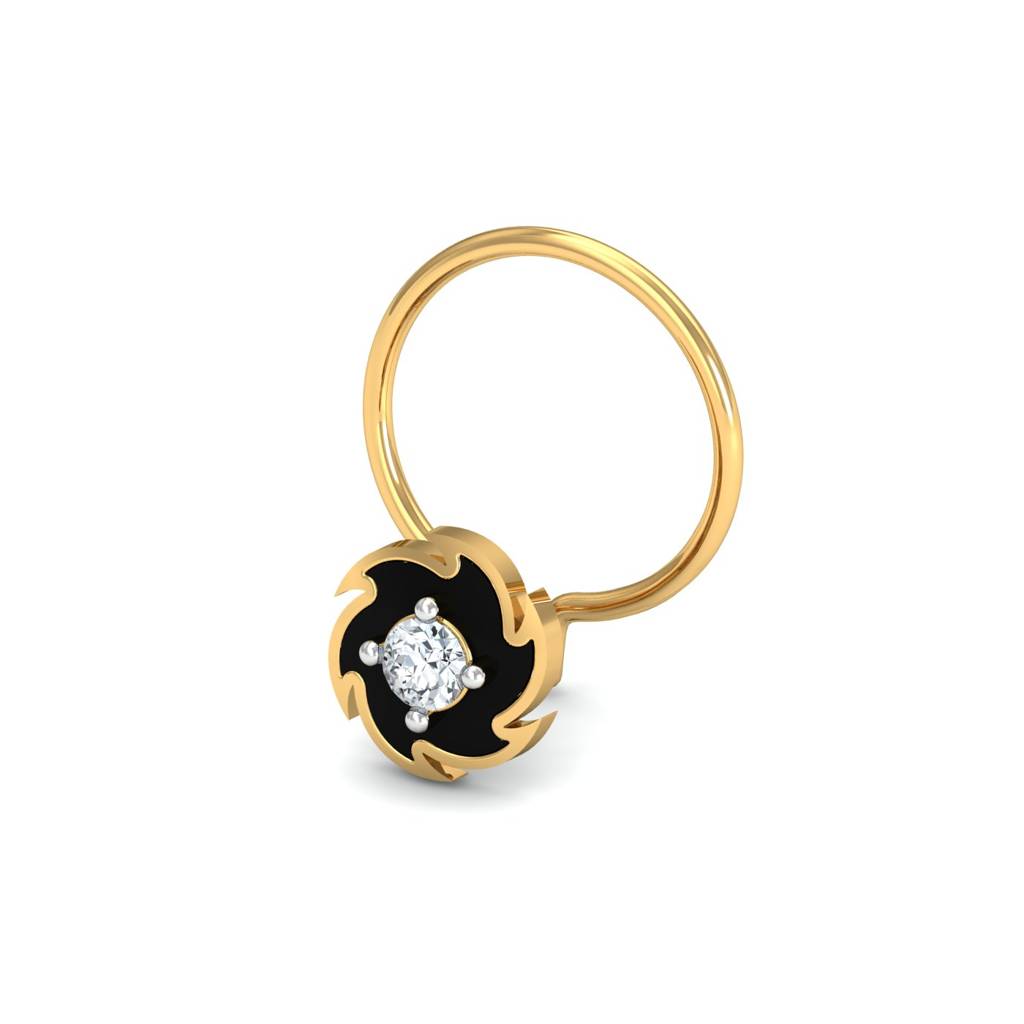 KuberBox 18K Yellow Gold Spinning Disc Nose Pin