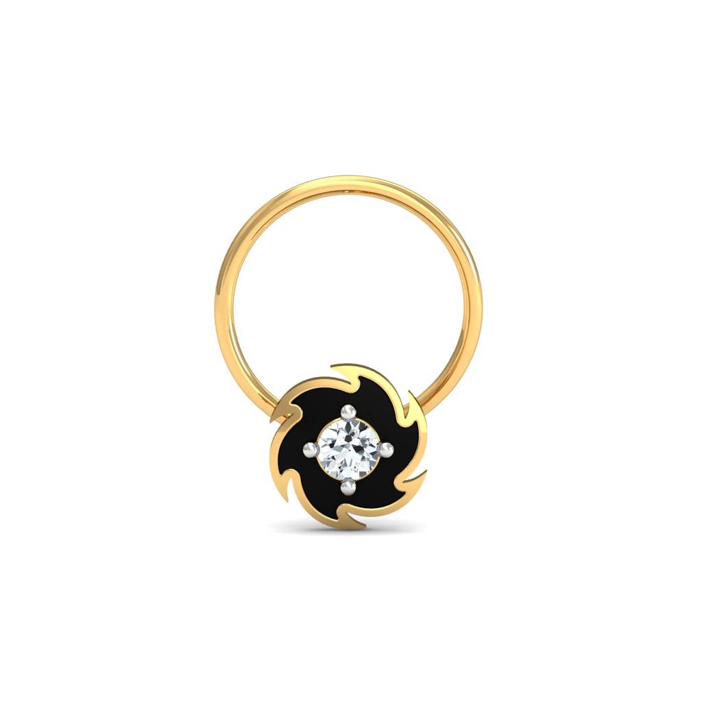 KuberBox 18K Yellow Gold Spinning Disc Nose Pin