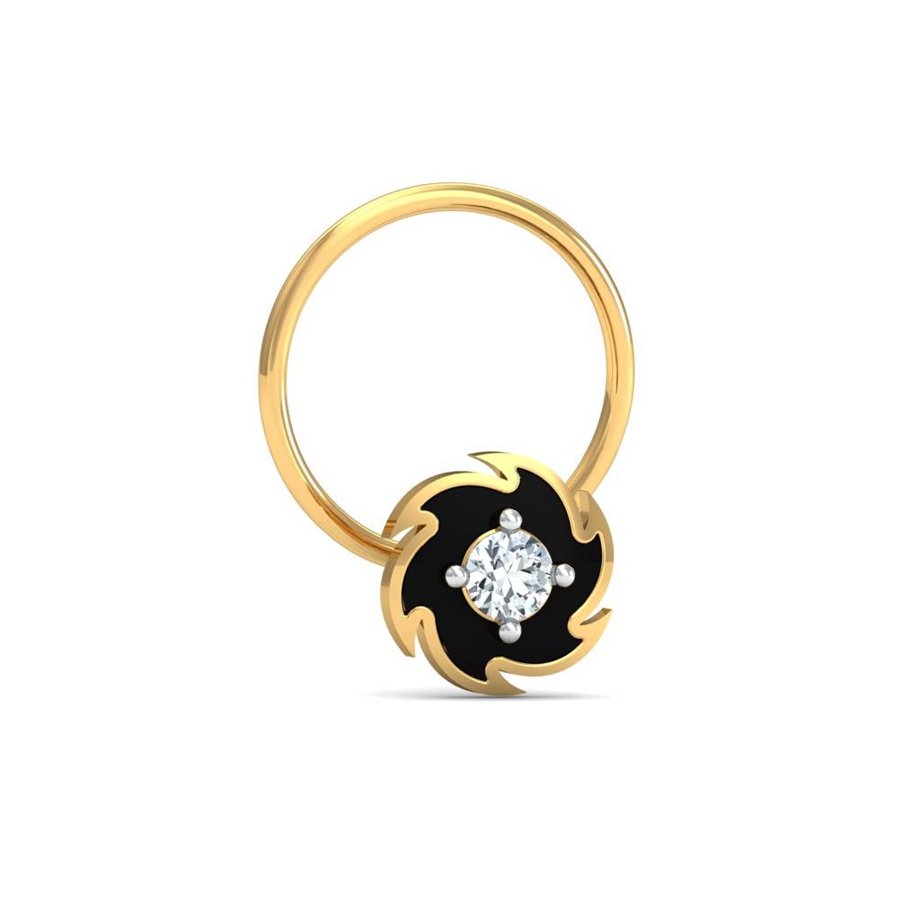 KuberBox 18K Yellow Gold Spinning Disc Nose Pin