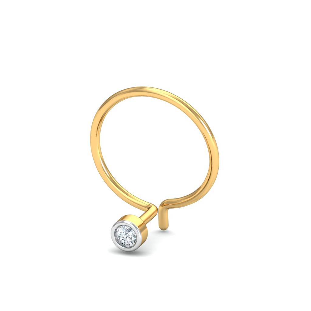 KuberBox 18K Yellow Gold Bruce 2 mm Nose Pin