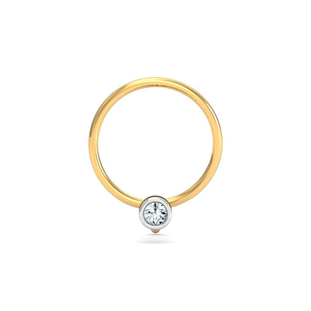 KuberBox 18K Yellow Gold Bruce 2 mm Nose Pin