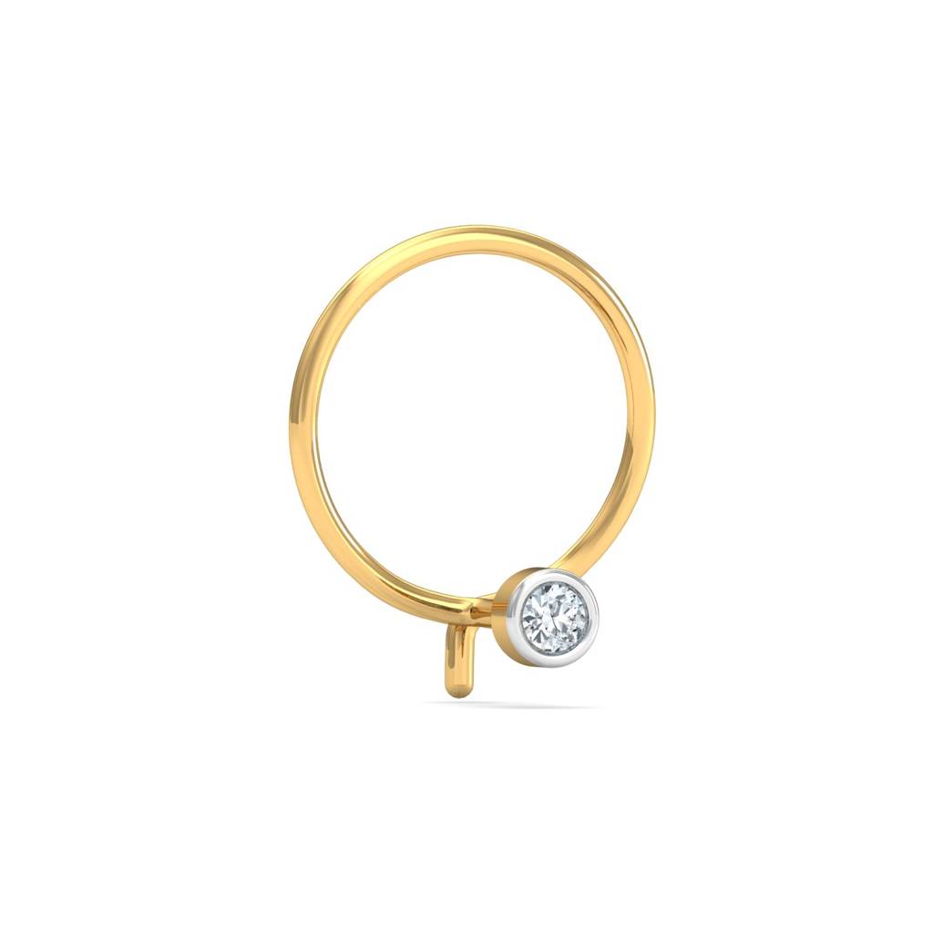 KuberBox 18K Yellow Gold Bruce 2 mm Nose Pin