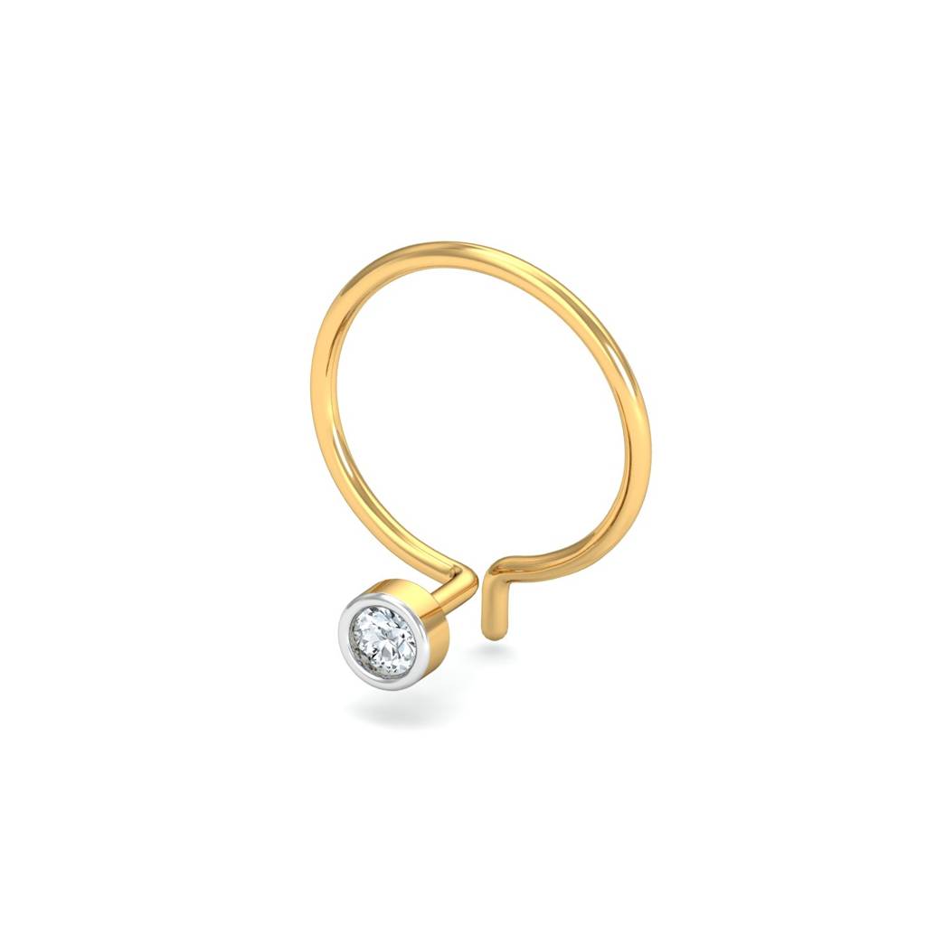KuberBox 18K Yellow Gold Bruce 2.5 mm Nose Pin