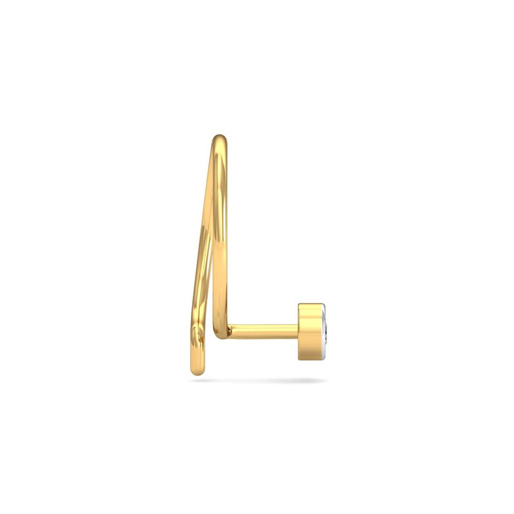 KuberBox 18K Yellow Gold Bruce 2.5 mm Nose Pin