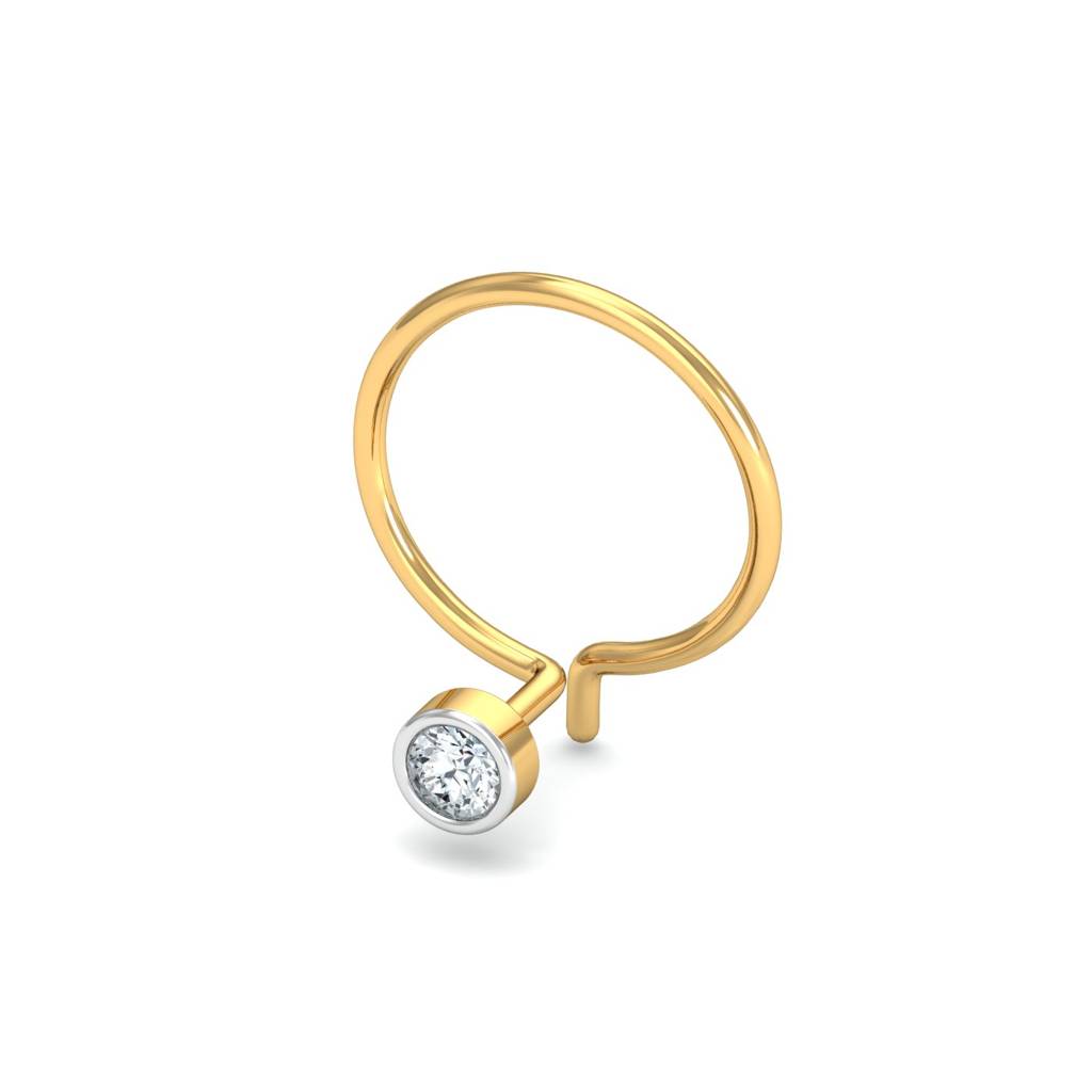 KuberBox 18K Yellow Gold Bruce 3 mm Nose Pin