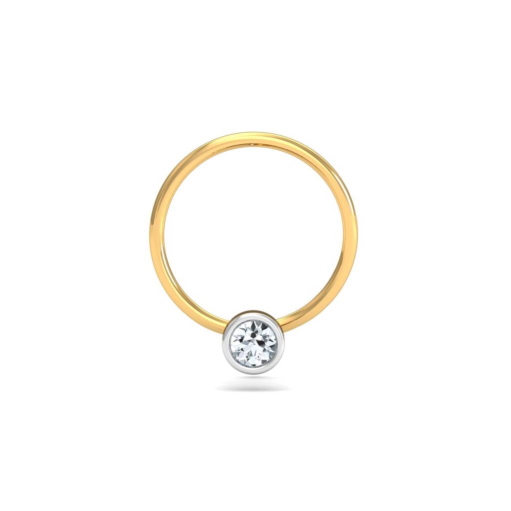 KuberBox 18K Yellow Gold Bruce 3 mm Nose Pin