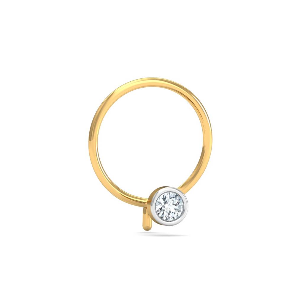 KuberBox 18K Yellow Gold Bruce 3 mm Nose Pin