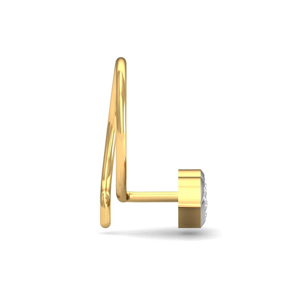 KuberBox 18K Yellow Gold Flying Bird Nose Pin
