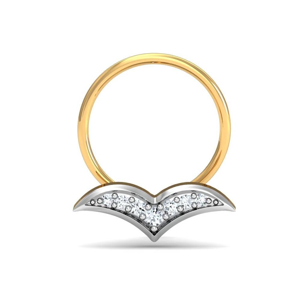 KuberBox 18K Yellow Gold Flying Bird Nose Pin