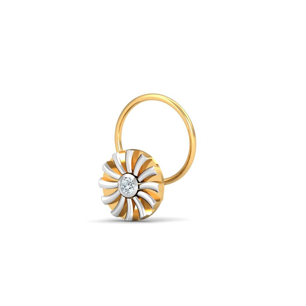 KuberBox 18K Yellow Gold Ciru Wired Nose Pin