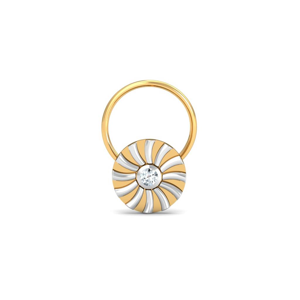 KuberBox 18K Yellow Gold Ciru Wired Nose Pin