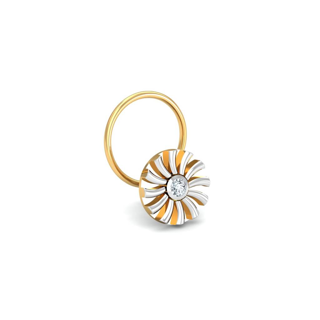 KuberBox 18K Yellow Gold Ciru Wired Nose Pin