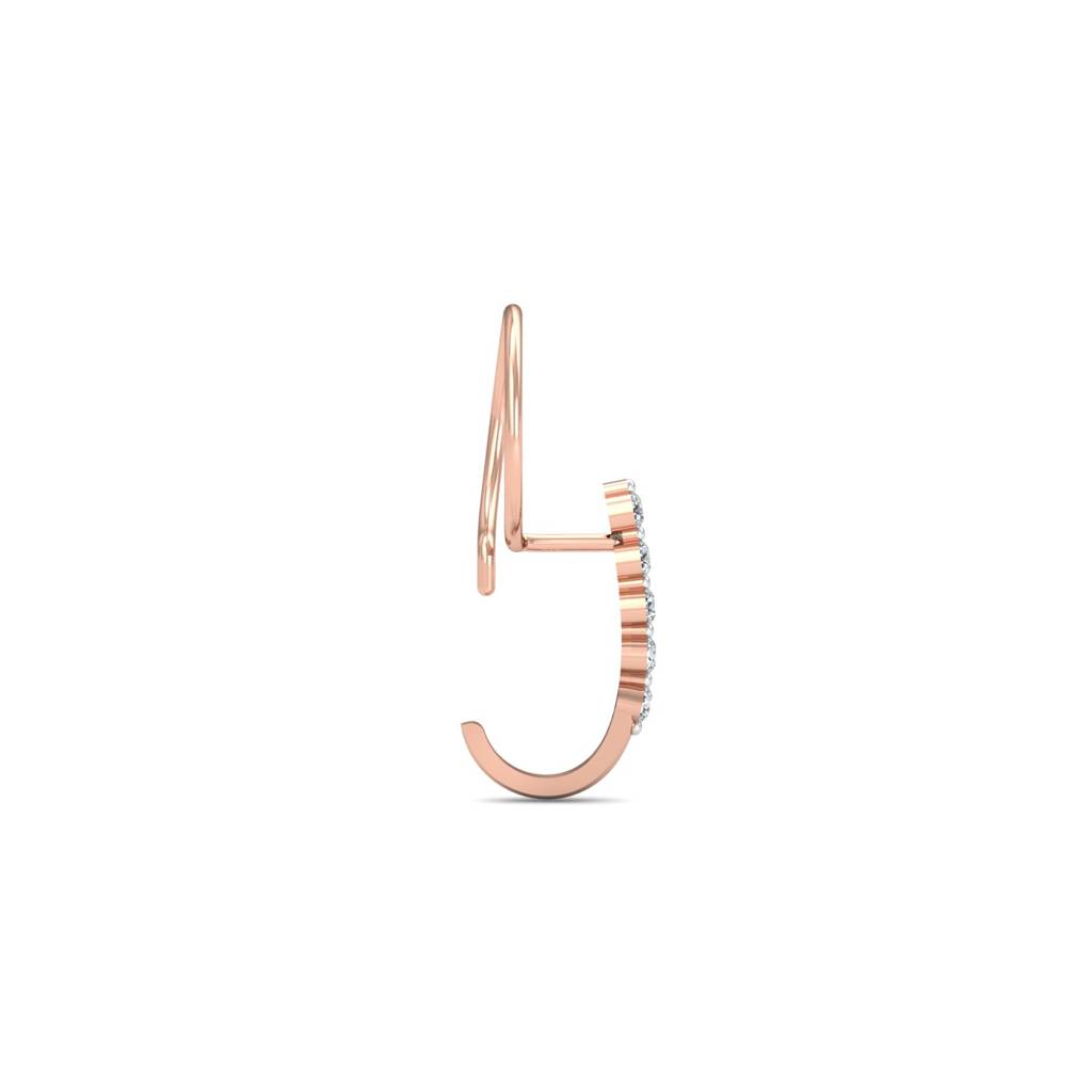 KuberBox 18K Rose Gold Aalamb J-Shaped Nose Pin