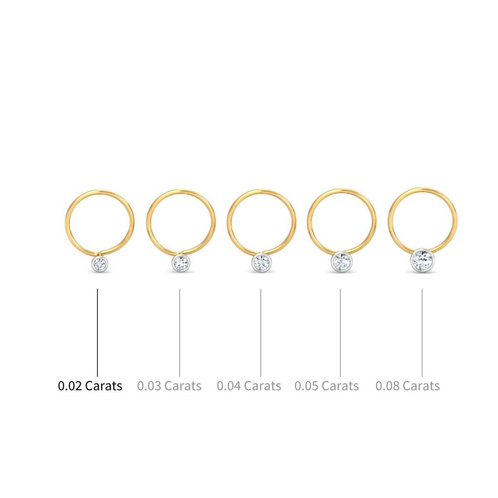 KuberBox 18K Yellow Gold Bezel 2 Cent Nose Pin
