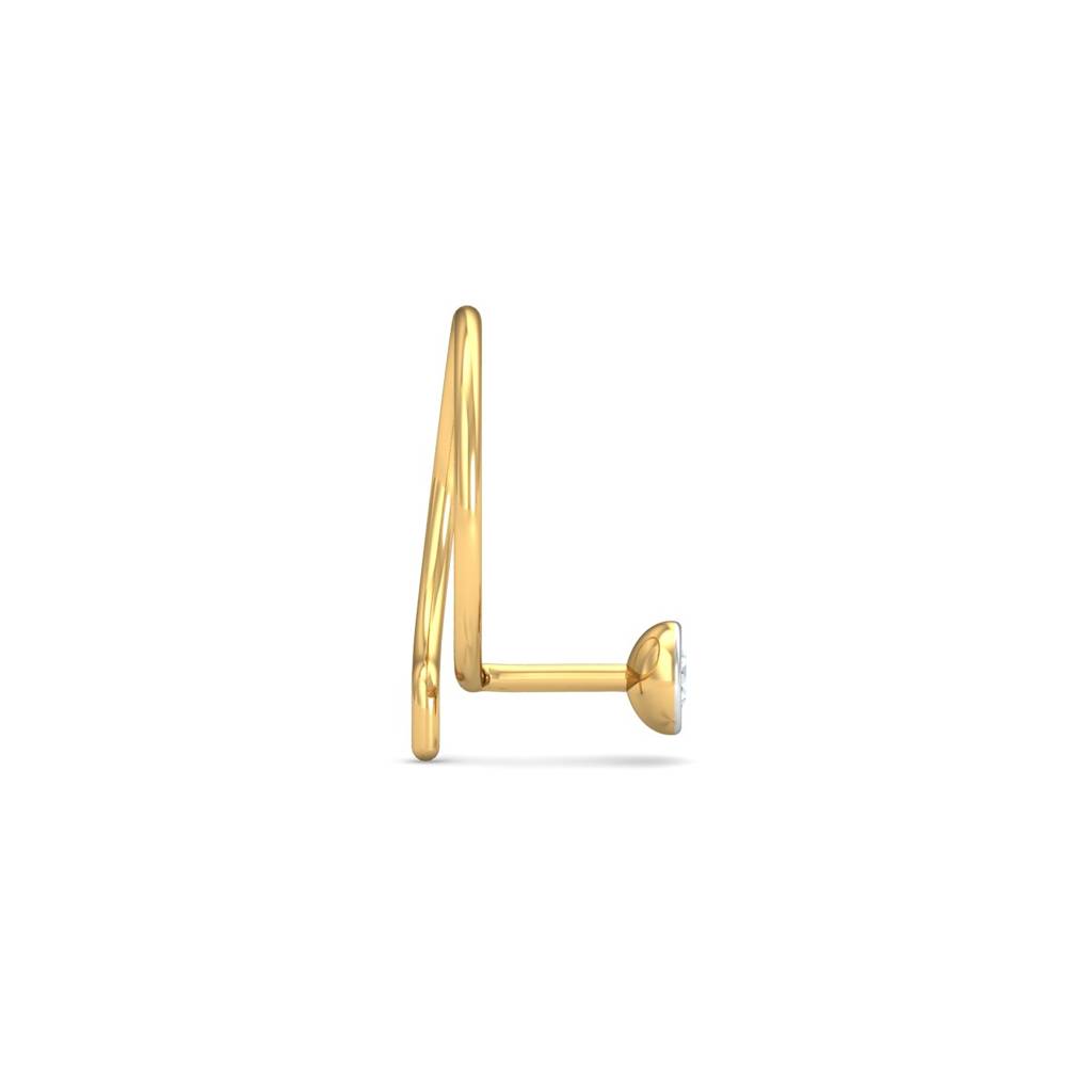 KuberBox 18K Yellow Gold Bezel 4 Cent Nose Pin