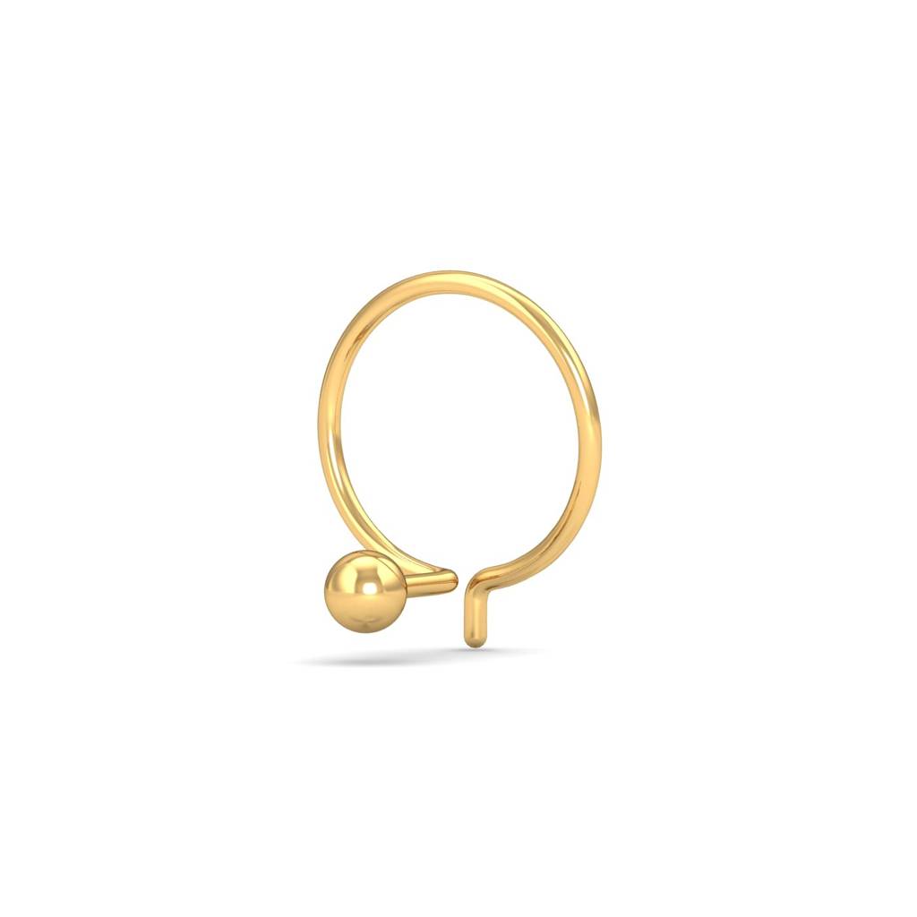 KuberBox 18K Yellow Gold 2.5 MM Gold Ball Nose Pin