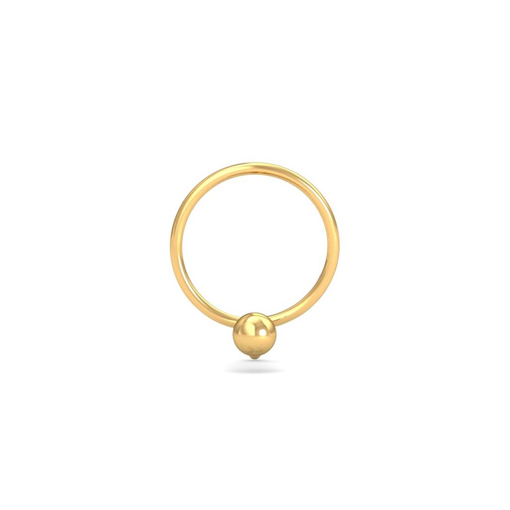 KuberBox 18K Yellow Gold 2.5 MM Gold Ball Nose Pin