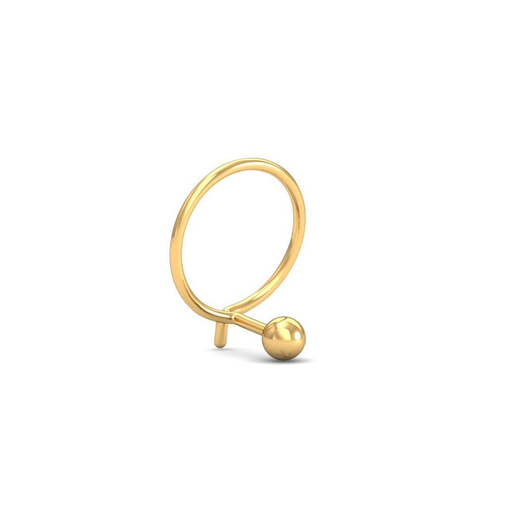 KuberBox 18K Yellow Gold 2.5 MM Gold Ball Nose Pin