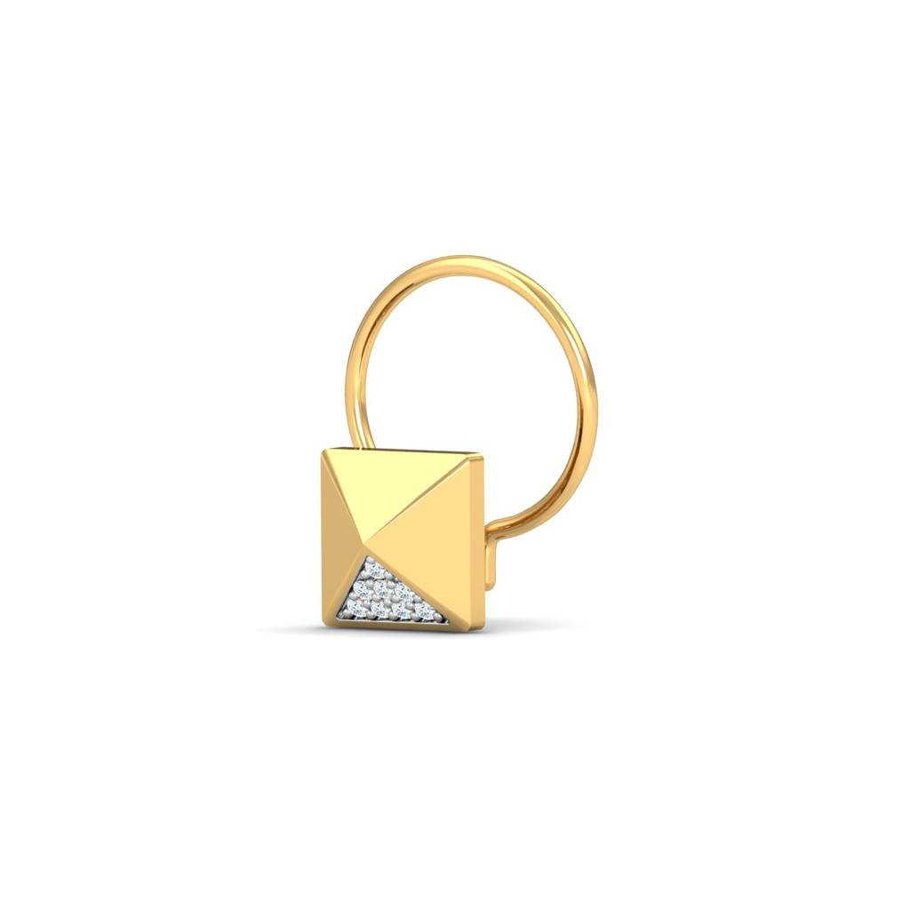 KuberBox 18K Yellow Gold Monolith Nose Pin
