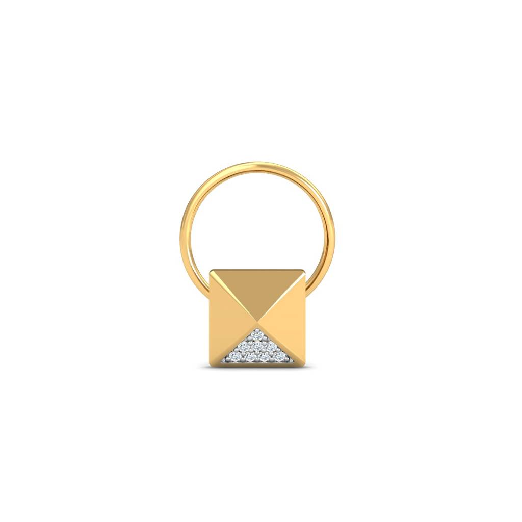 KuberBox 18K Yellow Gold Monolith Nose Pin