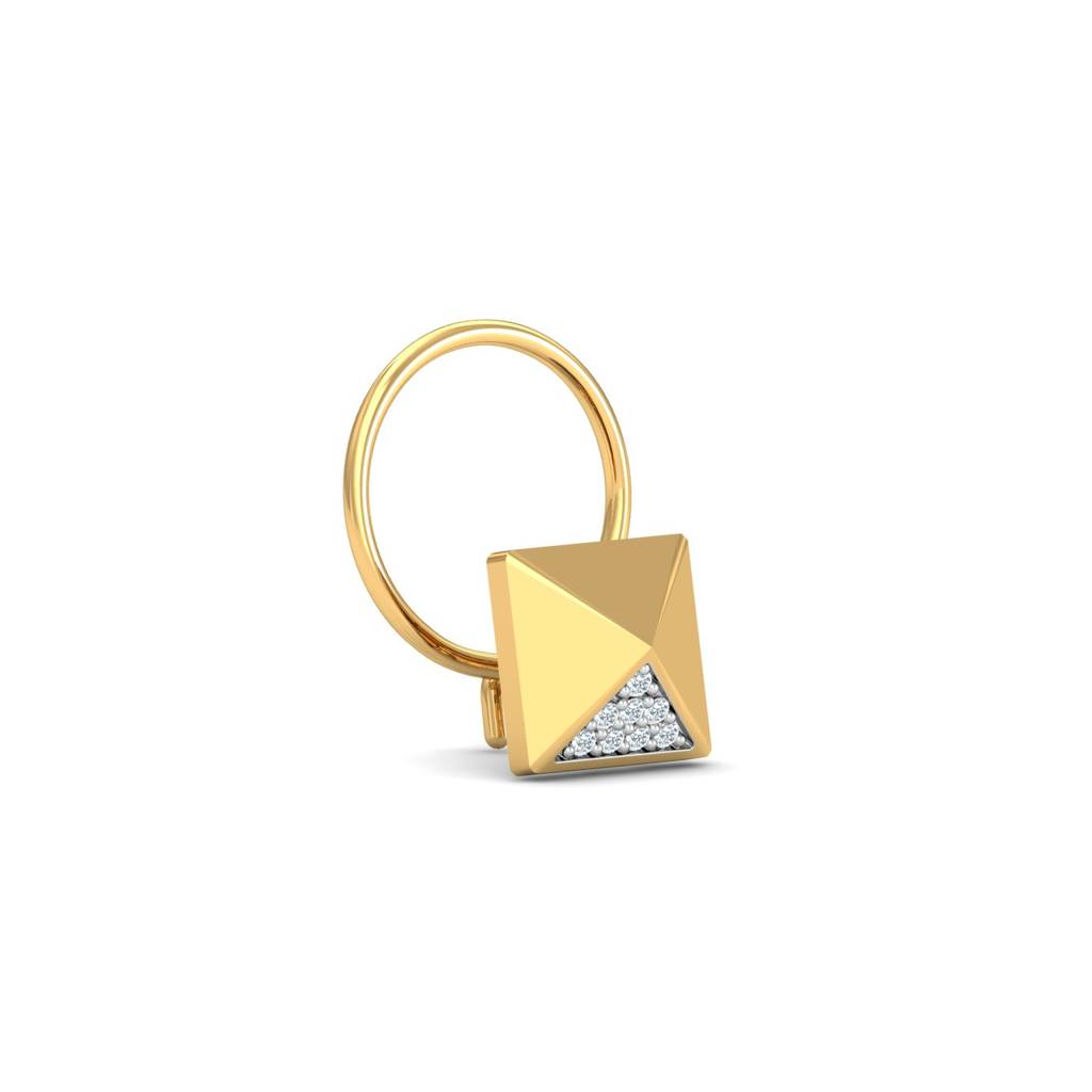 KuberBox 18K Yellow Gold Monolith Nose Pin