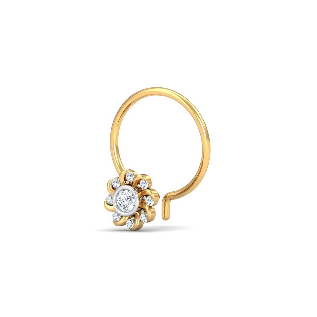 KuberBox 18K Yellow Gold Helit Nose Pin