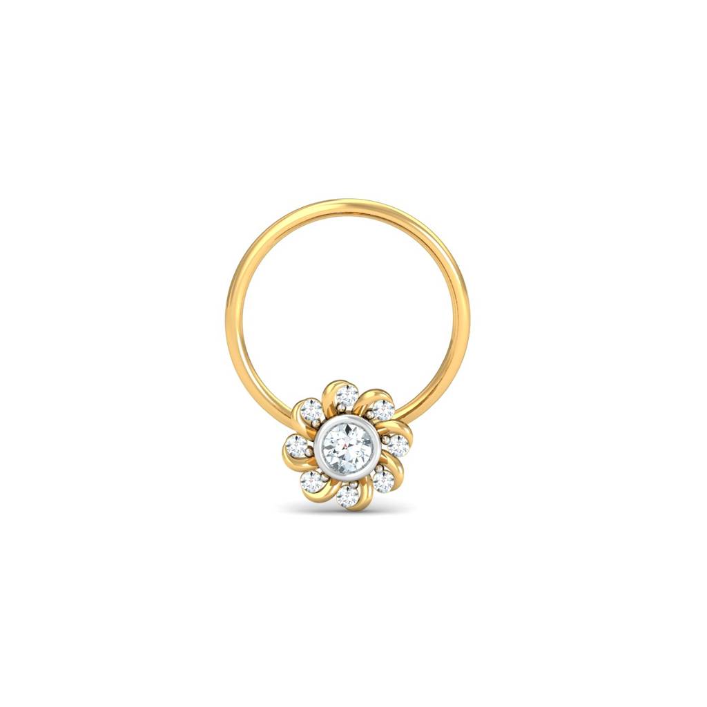 KuberBox 18K Yellow Gold Helit Nose Pin