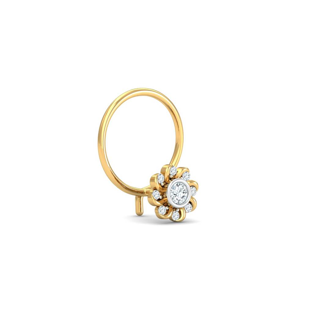 KuberBox 18K Yellow Gold Helit Nose Pin