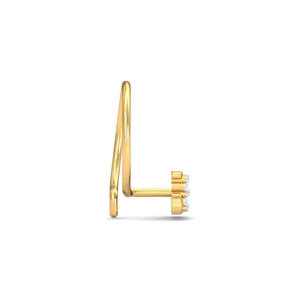 KuberBox 18K Yellow Gold Quartet Stud Nose Pin