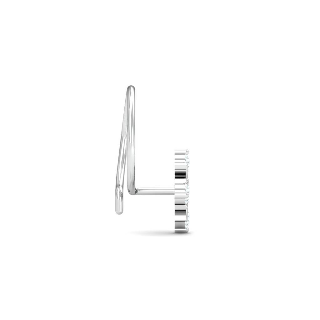 KuberBox 18K White Gold Cinque Nose Pin