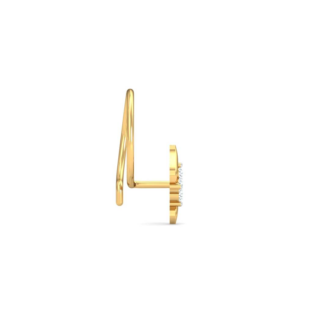 KuberBox 18K Yellow Gold Dvidal Nose Pin
