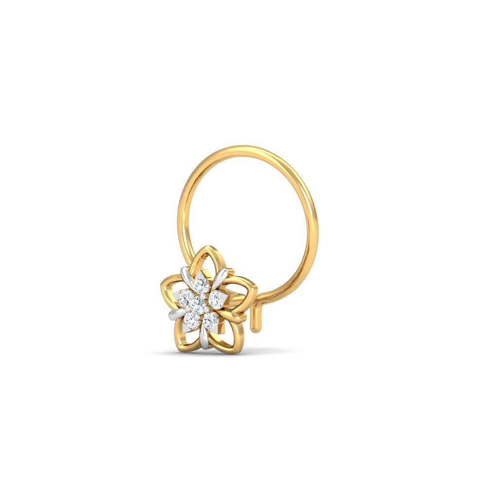 KuberBox 18K Yellow Gold Azira Nose Pin