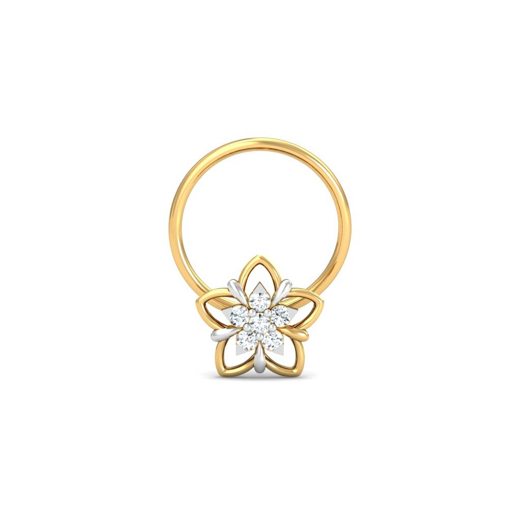 KuberBox 18K Yellow Gold Azira Nose Pin