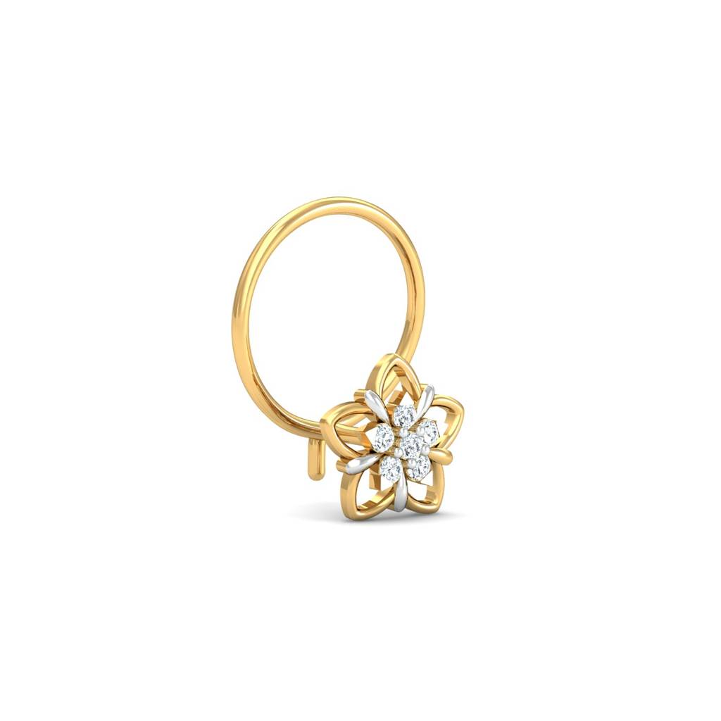 KuberBox 18K Yellow Gold Azira Nose Pin