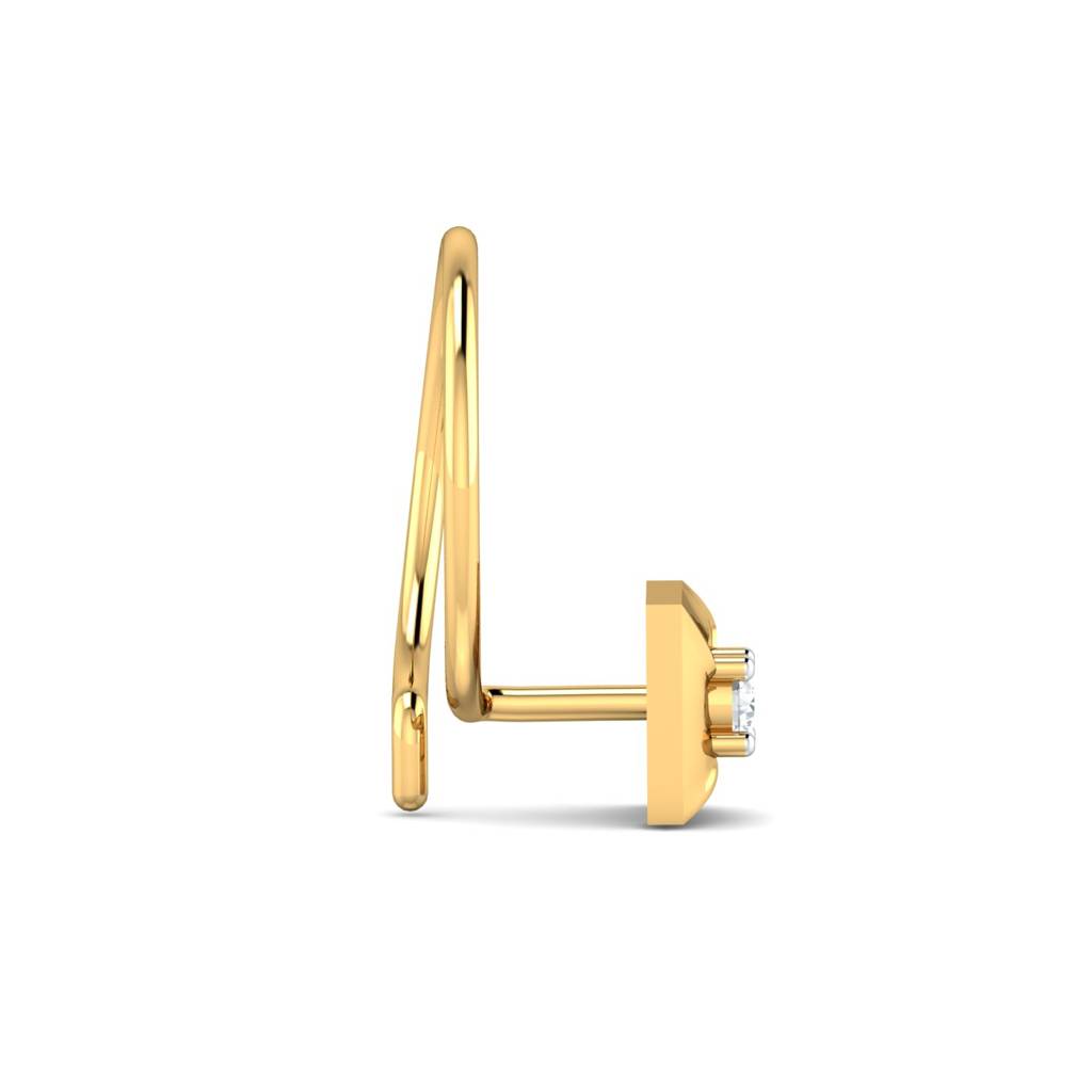 KuberBox 18K Yellow Gold Henri Square Nose Pin